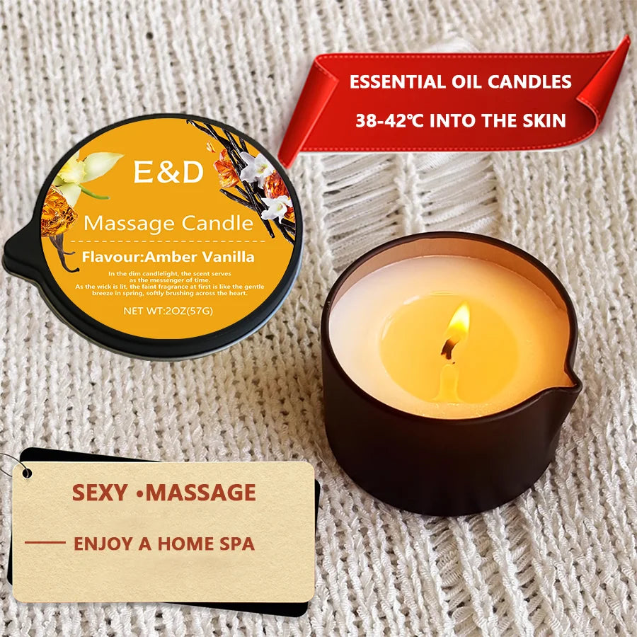 1PC Massage Oil Candles，luxury aromatherapy candles，for Stress Relief and SkinMoisturizing, SM Product Scented Candle Body Oil