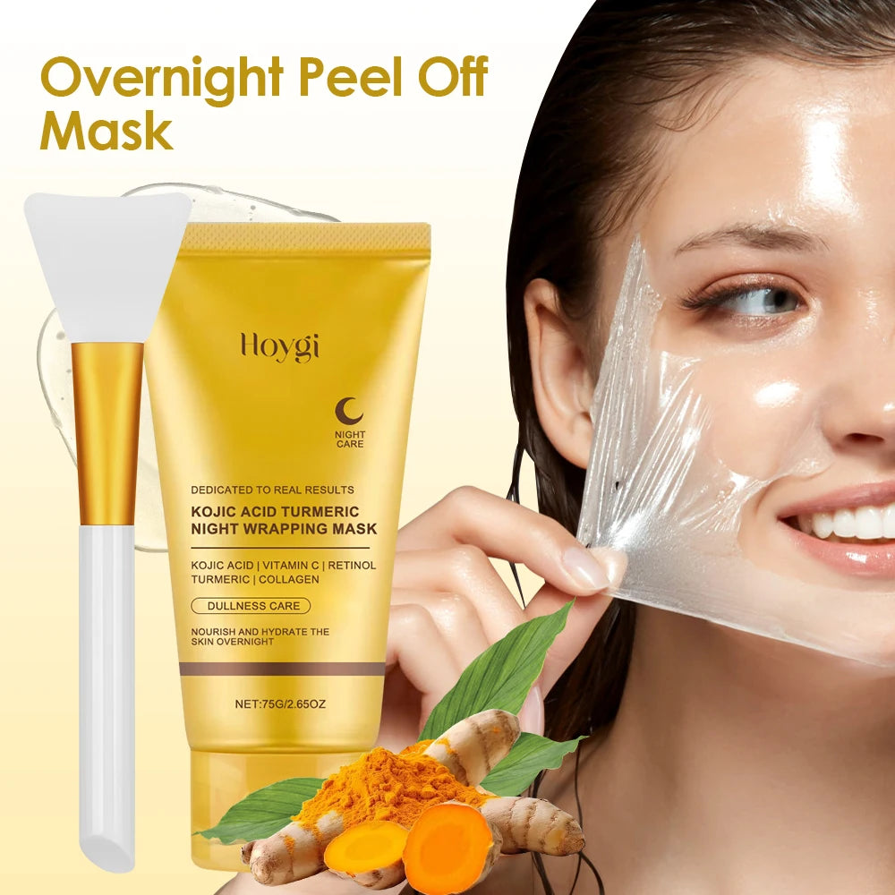 Collagen Peel-off Mask Night Wrapping Facial Mask for Glowing Nourishing Firming Skin Deep Cleansing Facial for Brightening Skin