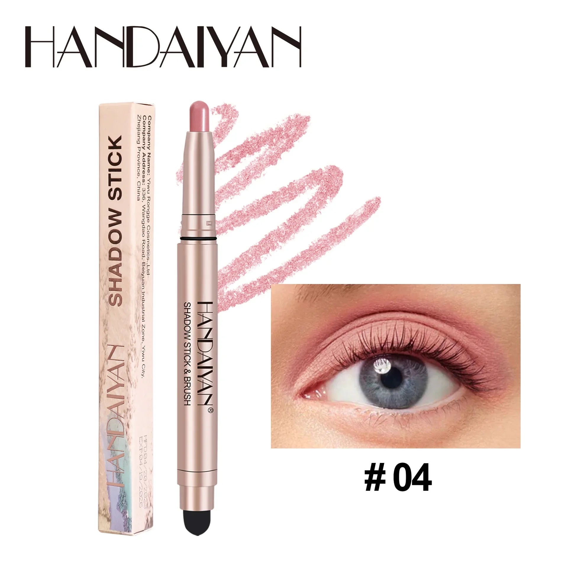 Double Head Colorful Eyeshadow Stick Pink Brown Green Black Eyeshadow Pencil High Gloss Pearlescent Shadow Sticks Lasting Makeup