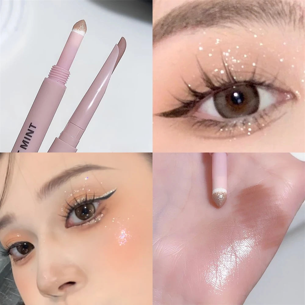 Meniscus Double-end Lying Silkworm Eyeliner Pencil Diamond Glitter Matte Brightening Cream Shadow Highligher Contour Makeup