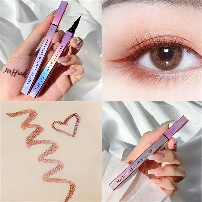 Eye Shadow Liner Combination cosmetics Black Pen Waterproof Is Not Blooming Eyeliner Pen Quick-drying Eyeliner Colorful Effect