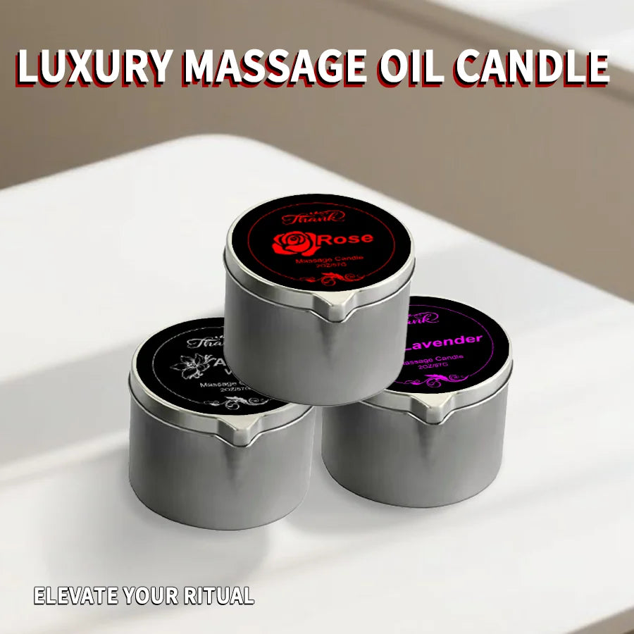 3pcs Scented Massage Candles(Total 6oz/Each 2oz) | Essential Oil Spas - Luxury Gift for Christmas, Valentine's Day &Mother's Day