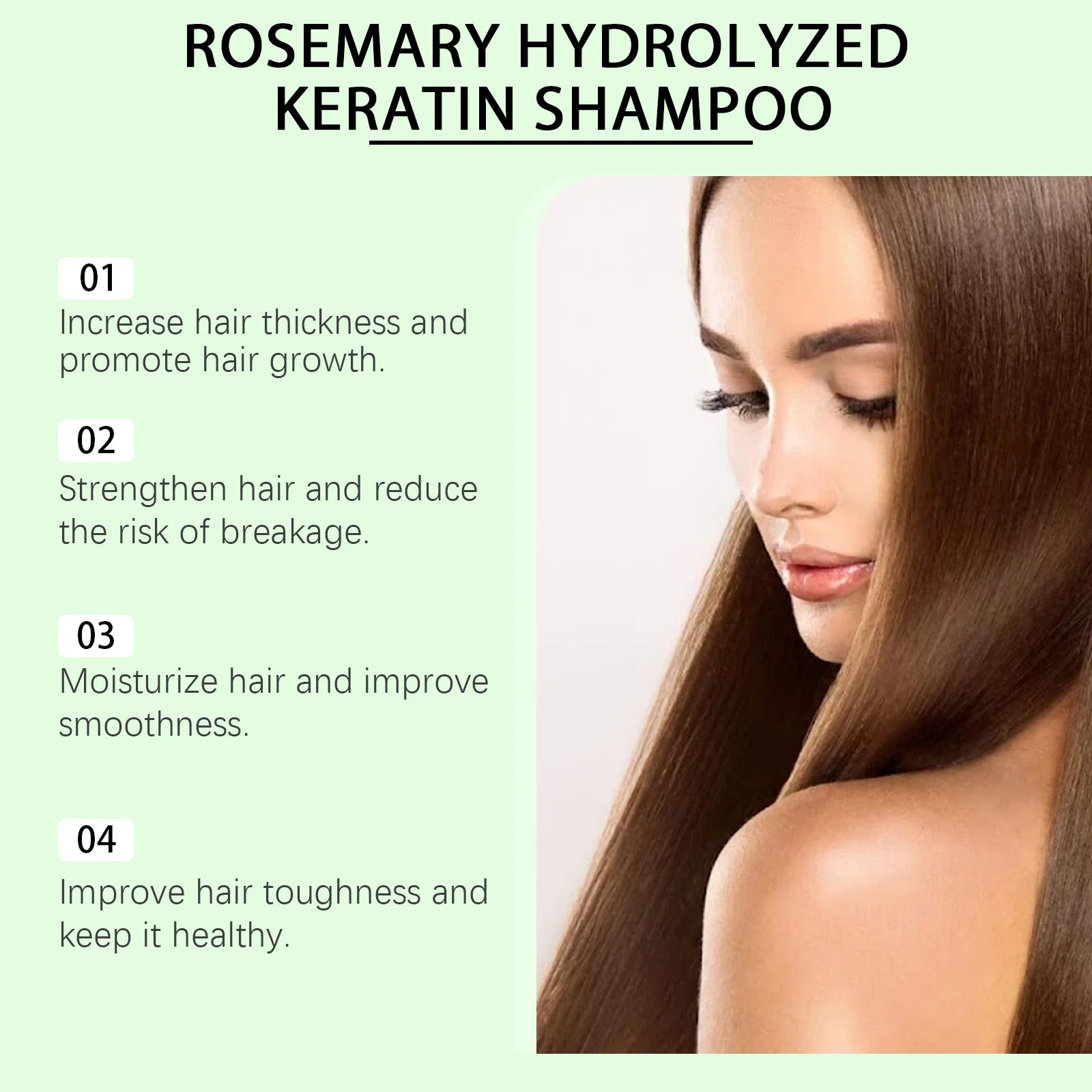 Rosemary Hair Shampoo Anti Loss Improve Split Ends Frizz Strengthen Hair Cleansing Scalp Remove Dandruff Hair Regrowth Shampoo