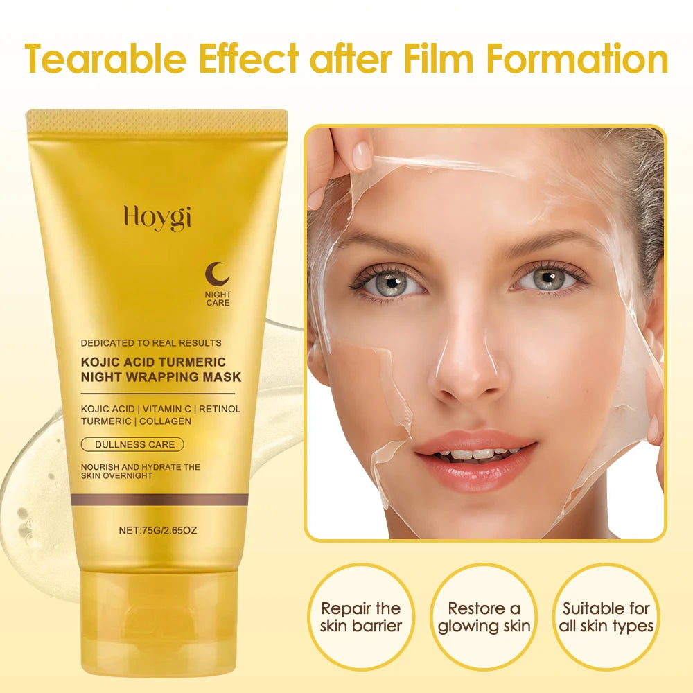 Collagen Peel-off Mask Night Wrapping Facial Mask for Glowing Nourishing Firming Skin Deep Cleansing Facial for Brightening Skin