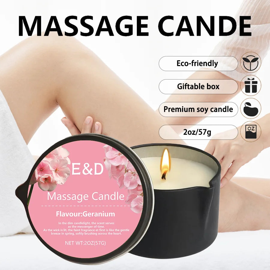 Massage Candle , For Meditation, Yoga, SPA, Bedroom Nighttime, Aesthetic Home & Desk Decor, Unisex Party Favor & Small Gift-2oz