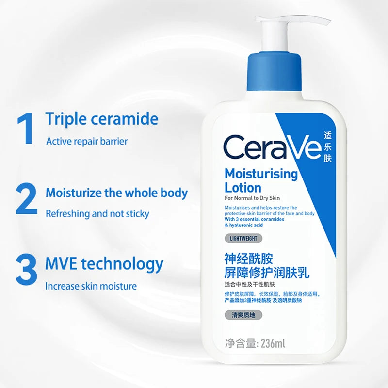 CeraVe Daily Moisturizing Lotion for Dry Skin Body Lotion & Face Moisturizer with Hyaluronic Acid and Ceramides  236ml/473ml