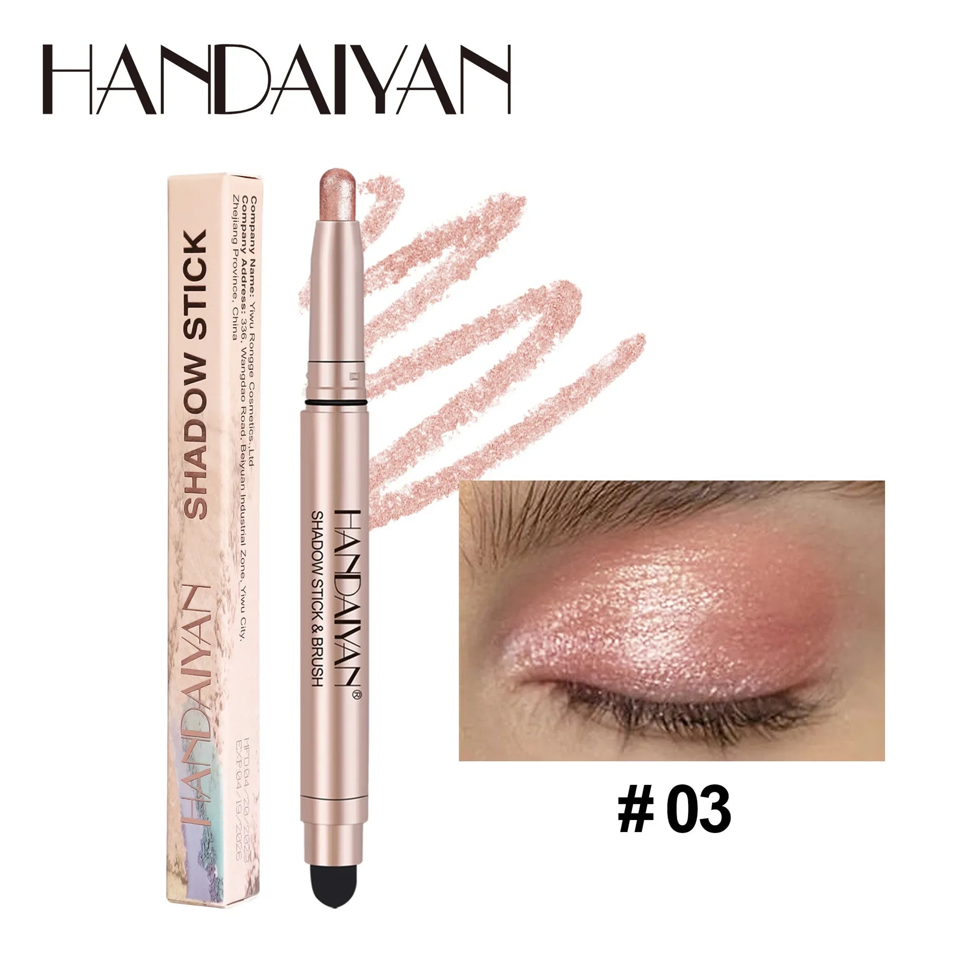 Double Head Colorful Eyeshadow Stick Pink Brown Green Black Eyeshadow Pencil High Gloss Pearlescent Shadow Sticks Lasting Makeup