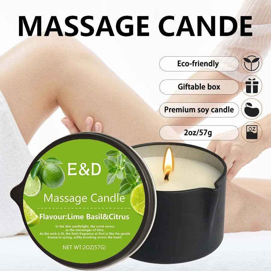 2PCS Massage Oil Candles，luxury aromatherapy candles，for Stress Relief and SkinMoisturizing, SM Product Scented Candle Body Oil