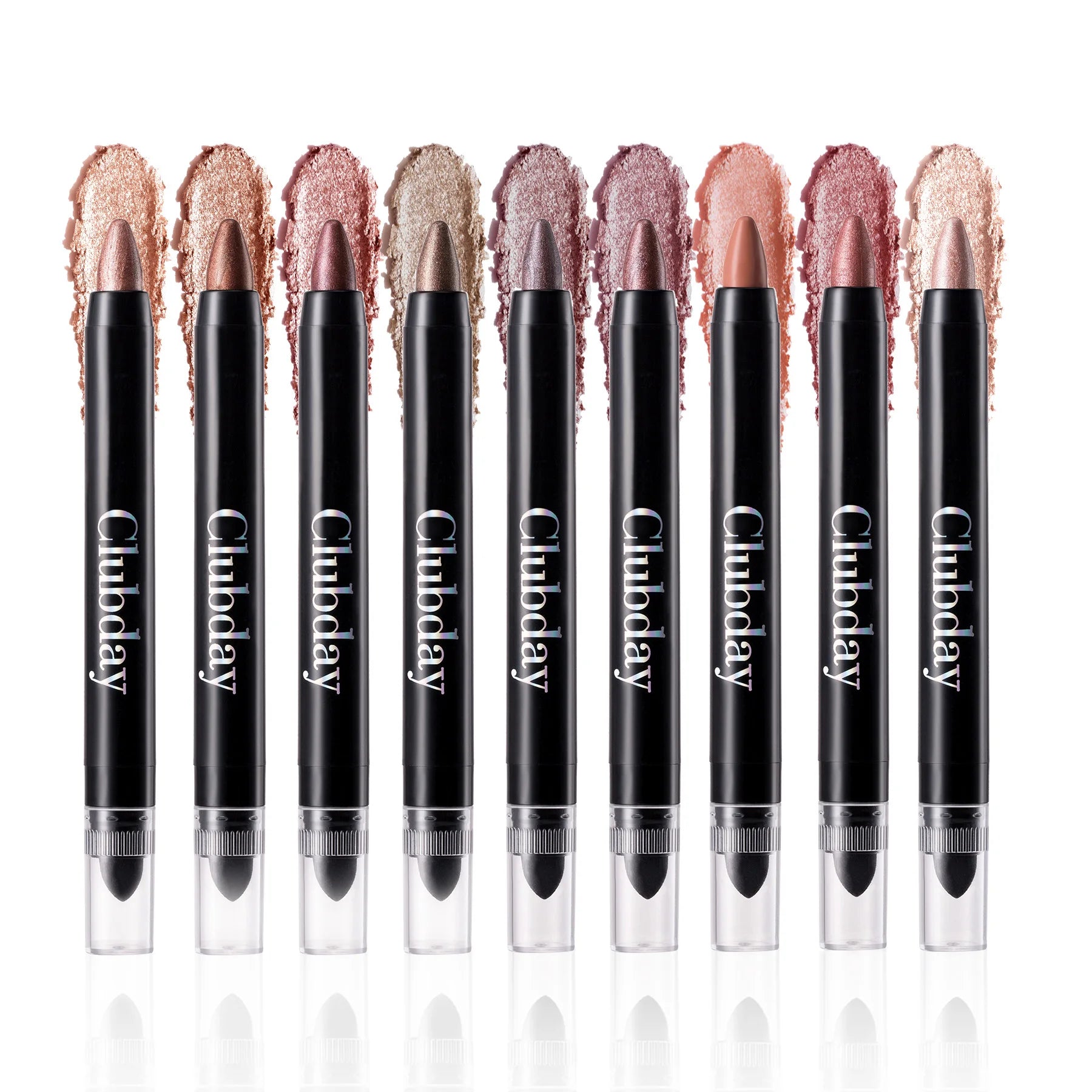 6-Piece 9-Color Eye Shadow Stick Set with 8-Color Pearlescent And 1-Matte Sleeping Silkworm Contour Highlight Eyeshadow Sticks