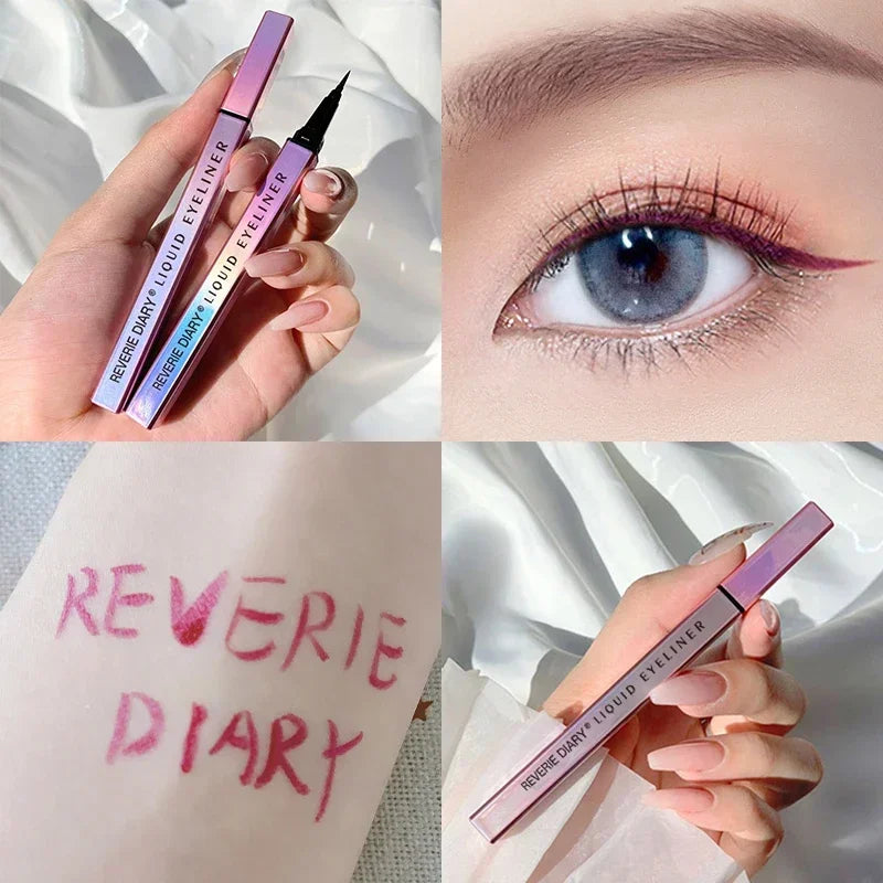 Eye Shadow Liner Combination cosmetics Black Pen Waterproof Is Not Blooming Eyeliner Pen Quick-drying Eyeliner Colorful Effect