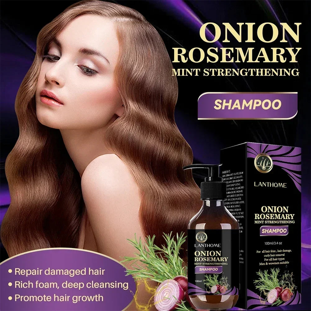 100ml Hair Shampoo Deep Cleansing Volumizing Shampoo Rosemary Onion Shampoo Hair Thickening Care Product