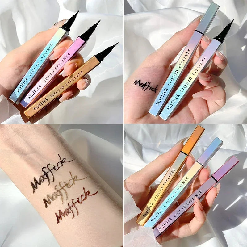Eye Shadow Liner Combination cosmetics Black Pen Waterproof Is Not Blooming Eyeliner Pen Quick-drying Eyeliner Colorful Effect