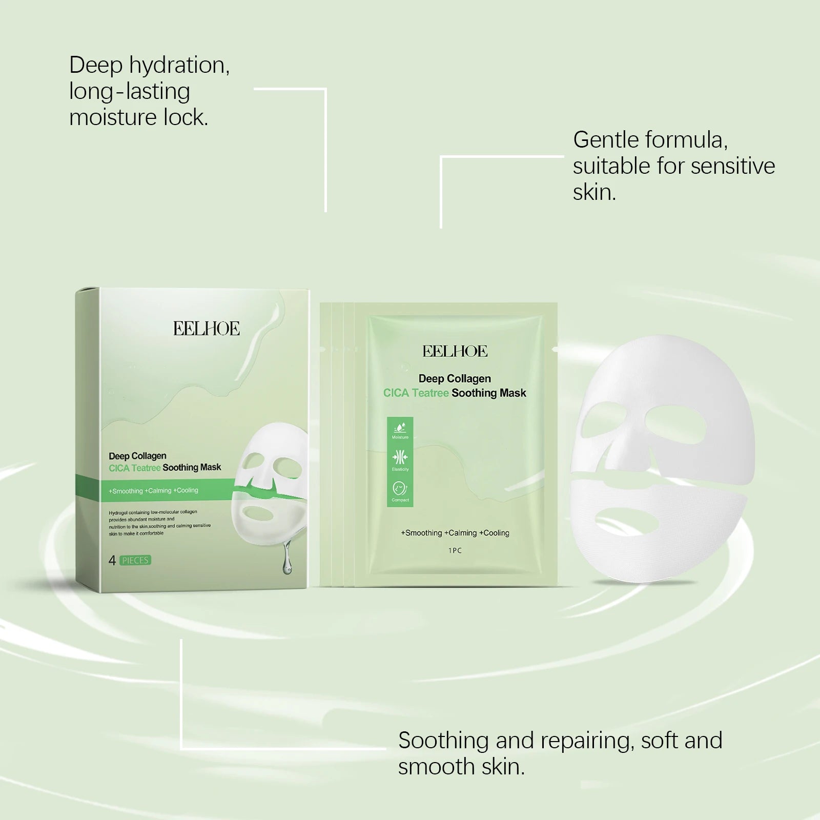 EELHOE Collagen Tea Tree Skin Care Mask Makes Skin Silky Smooth and Inspires Skin Vitality