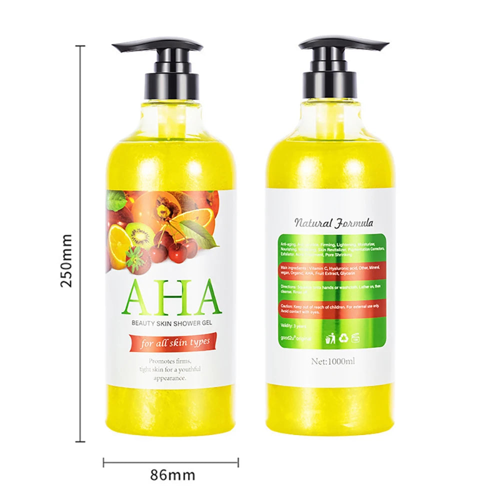 Vitamin C Arbutin AHA Bleached Shower Gel Deep Cleansing Brighten Skin Scrub Body Wash Exfoliator Body Care Fragrance Skincare