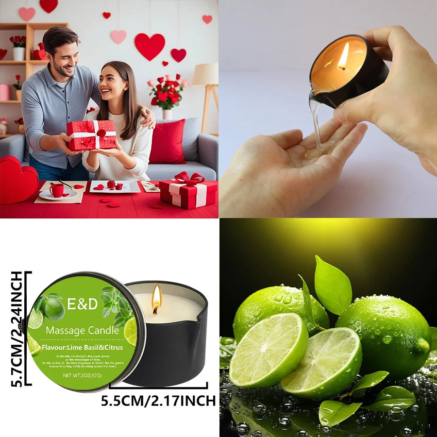 2PCS Massage Oil Candles，luxury aromatherapy candles，for Stress Relief and SkinMoisturizing, SM Product Scented Candle Body Oil