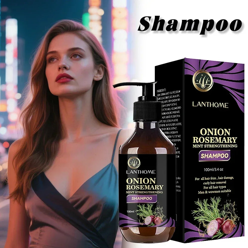 100ml Hair Shampoo Deep Cleansing Volumizing Shampoo Rosemary Onion Shampoo Hair Thickening Care Product