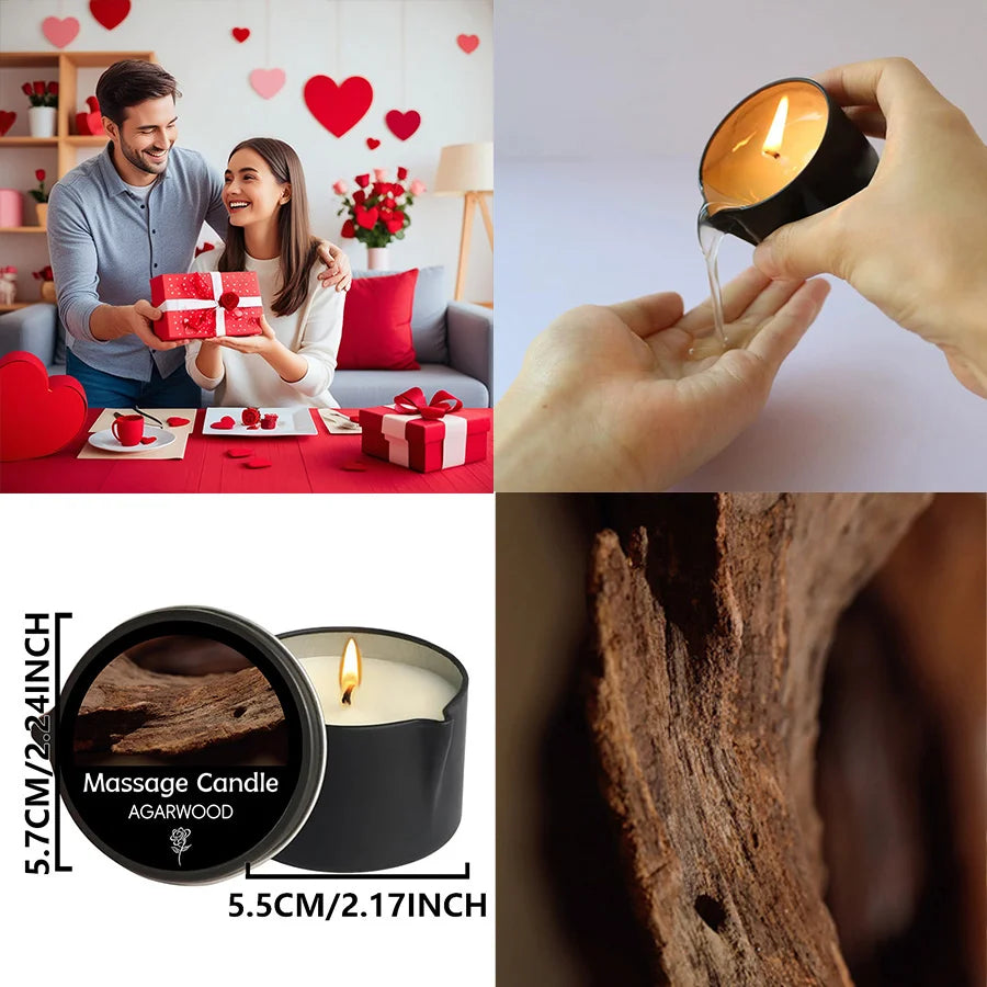 Massage Candle - for RelaxingOil Therapy，Spa Essentials.Elegant Massage Experience MassageCandle, for Stress Relief