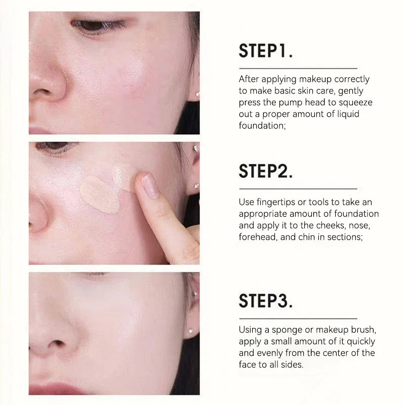 The liquid foundation is light, matte, naturally brightening, and does not come off makeup. The natural complexion is frosty,