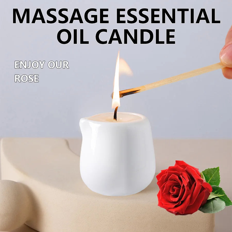1PC Massage Oil Candles，luxury aromatherapy candles，for Stress Relief and SkinMoisturizing, SM Product Scented Candle Body Oil
