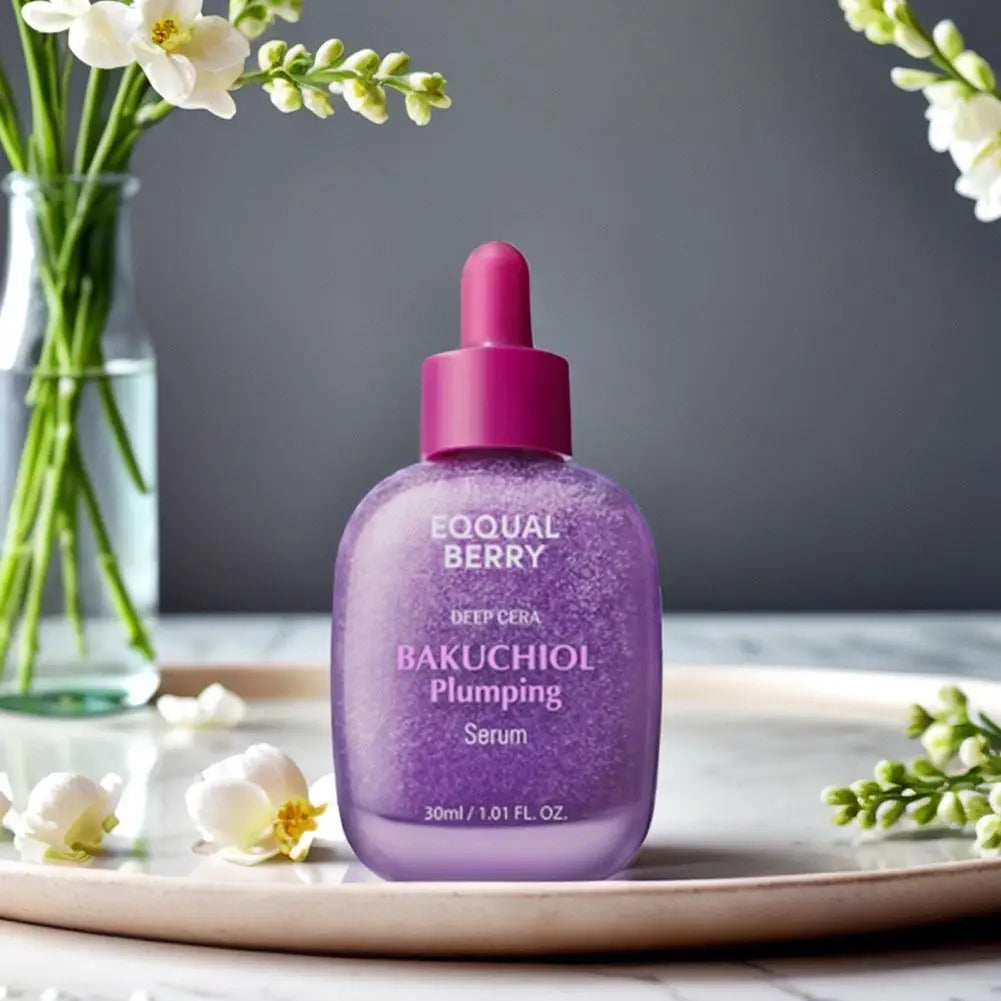 EQQUALBERRY Bakuchiol Plumping Serum - Korean VITAMIN-Infused Illuminates Reduces Wrinkles Lifts Skin Moisturizes Brightens Skin