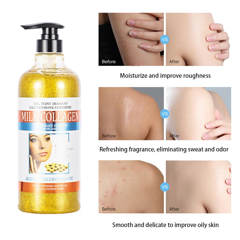 Vitamin C Arbutin AHA Bleached Shower Gel Deep Cleansing Brighten Skin Scrub Body Wash Exfoliator Body Care Fragrance Skincare