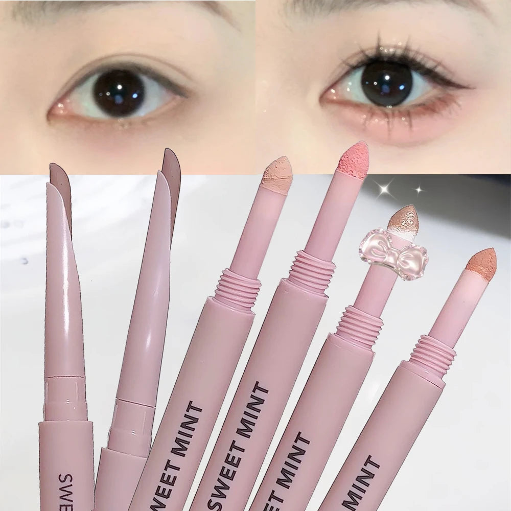 Meniscus Double-end Lying Silkworm Eyeliner Pencil Diamond Glitter Matte Brightening Cream Shadow Highligher Contour Makeup